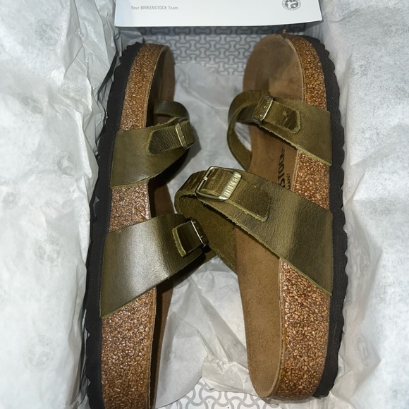 NEW IN BOX Birkenstock Mayari- size 38-women 7/8 olive army green-normal width - Picture 5 of 16